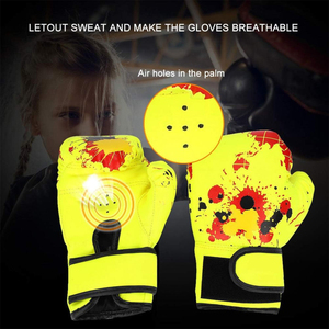 Gants de boxe pour enfants en cuir PU respirant, motif éclaboussures, pour l'entraînement et le sparring, pour les enfants de 3 à 12 ans, vente en gros - Product Image 4