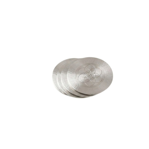 Juego de Posavasos Redondos Modernos de Metal, Geometría Sagrada, Semilla de la Vida, Posavasos de Acero Inoxidable Antideslizantes para Bar, Restaurante, Bebidas - Product Image 1