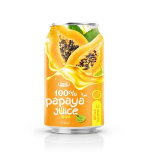 Bebida de Jugo de Papaya 330ml Esterilizada Vegana 100% Pura Lista para Beber Fabricante OEM de Jugo Enlatado a Granel - Product Image 3
