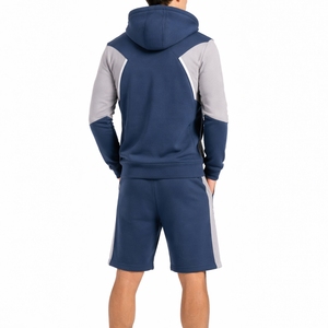 Conjunto de Sudadera con Capucha y Pantalones Cortos para Hombre, Diseño Personalizado con Contraste de Color, Estilo Casual, Deportivo, Cómodo y Moderno - Product Image 2