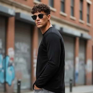 Sweat-shirt à col rond de haute qualité pour homme/femme, 100% coton molletonné, écologique, coupe-vent, léger, respirant, hiver - Product Image 2