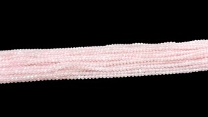 Perles facettées en quartz rose naturel, perles de quartz rose de 3 mm, brin de 13 pouces, perles rondes en quartz rose, quartz rose AAA - Product Image 3