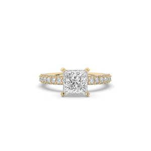 Custom 2 Ct Lab Grown Diamond 925 Silver Gold Ring Princess Cut <b>Unique</b> Style Lightweight Minimalist Jewelry <b>For</b> <b>Her</b> Ring - Product Image 5
