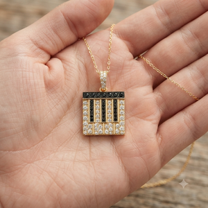 Trendy 10K <b>Solid</b> <b>Gold</b> Natural Diamond Custom Iced Music Lover Piano Fine <b>Pendant</b> Charms Musical Instrument Necklace Jewelry Gift - Product Image 4