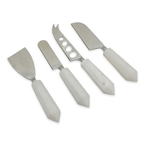 Royal design Stainless Steel <b>Cheese</b> Tools <b>Set</b> With White marble Handle Gold Luxury Kitchen <b>Cheese</b> <b>Set</b> - Product Image 1