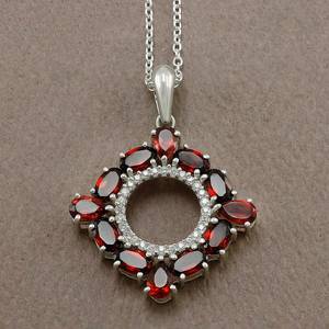 Pendentif vintage en grenat naturel, argent sterling 925, plaqué or/argent, breloques pour femmes et hommes, bijoux de fiançailles - Product Image 3