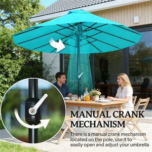 Ombrellone da Giardino Blu con Base per Terrazze - Product Image 3