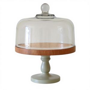 Soporte para Pastel de Madera Ecológico Hecho a Mano de 2 Piezas con Cúpula de Vidrio, Apto para Horno y Lavavajillas, Herramientas Decorativas Personalizadas para Pasteles al por Mayor - Product Image 4