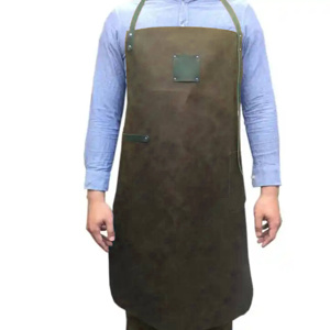 Cowhide Grain Leather Welding Apron Heavy Duty <b>Fire</b> Heat Spark Resistant Body Protection Industrial Safety Welders Apron - Product Image 5