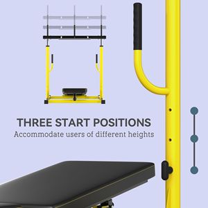 Macchina per Pressa Gambe Verticale Compatibile con Piastre Olimpiche, per Sistema Home Gym Giallo, con Posizioni Regolabili per Gambe, Schiena e Testa - Product Image 4