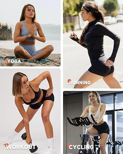 Shorts de yoga en cuir pour femme, taille mi-haute, couleur unie, polyester-coton, séchage rapide, coupe sportive ajustée, style skinny, taille élastique, respirant - Product Image 4