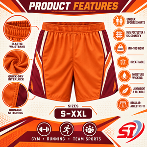 Pantalones Cortos Deportivos Unisex Personalizados Sunset Sprint, de Secado Rápido, para Entrenamiento, Running, Gimnasio, Ropa Deportiva, Fabricante y Proveedor OEM ODM - Product Image 3