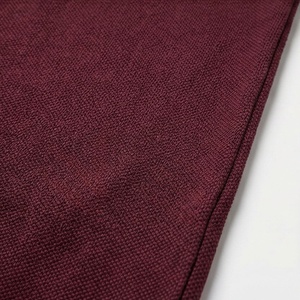 Chemise piqué bordeaux à manches courtes pour homme, avec fermeture éclair, décontractée, respirante, coupe classique, design tricoté uni, 100 % polyester - Product Image 5