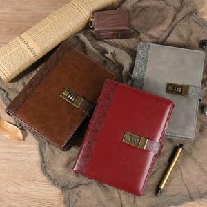 Carnet de voyage A5 en cuir rigide avec serrure, rechargeable, avec stylo plume, 100 feuilles, édition cadeau - Product Image 3