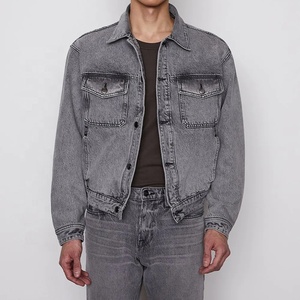 Fashion Custom Winter Fall Plain Outdoor Jean <b>Jackets</b> Bomber Biker <b>Denim</b> Plus Size Men's <b>Jackets</b> - Product Image 1