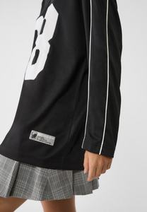 T-shirt de sport ample en polyester pour femme, style maillot de football vintage, respirant, écologique, imprimé numériquement, col ras du cou boutonné, tricoté - Product Image 6