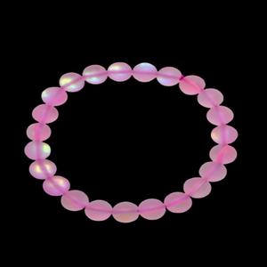 Pulsera de Piedra de Vidrio Rosa Grabada de Grado AAA al por Mayor, 8 mm, Artesanía de Gemas Naturales con Patrón Curativo - Product Image 3