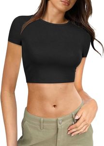 Camiseta Corta con Cuello Redondo, Tejido Transpirable de Secado Rápido, Logotipo Personalizado, Ecológica, Verano, Mujer, Corte Ajustado, Manga Corta - Product Image 3