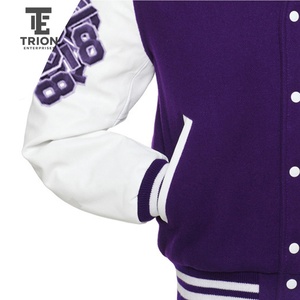 Veste universitaire personnalisée avec broderie de la lettre A blanche, style preppy, vêtement d'automne, mélange de laine et de polyester, coupe classique - Product Image 5