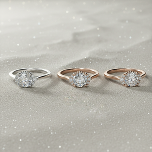 Bague de fiançailles halo en diamant de culture, or 14 carats, diamant taille ronde, bague de mariée, fabricant de bijoux sur mesure - Product Image 3