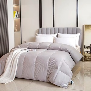 Ensemble de couette moderne en couleur unie, 3 pièces, 100% coton, garni de duvet de canard, respirant - Product Image 3