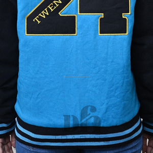 Parches bordados personalizados de alta calidad de algodón polar Letterman chaqueta de béisbol Varsity para hombres - Product Image 3