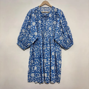 Vestido Midi Informal para Mujer, para Uso Diario, Todas las Temporadas, Tejido 100% Algodón, Liso, Manga Corta, Cintura Imperio, Estilo Babydoll, Cuello en V, Talla Grande - Product Image 2