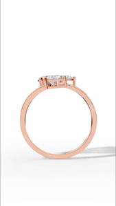 แหวนแต่งงานเพชรทรงลูกแพร์แบบหลายเม็ดประดับเพชรเลี้ยงในห้องปฏิบัติการ ดีไซน์กิ่งใบไม้ ทอง 10K ขายส่ง OEM ผู้ผลิตเครื่องประดับชั้นดี - Product Image 2