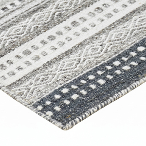 Tapis en laine tufté à la main gris ivoire, motif galets organiques, antidérapant, écologique, à poils épais, pour salon et hôtel - Product Image 6