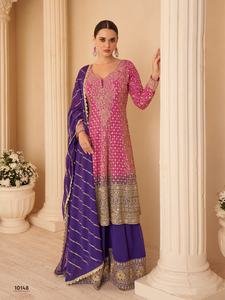 Top de georgette Heavy Fox con trabajo de lentejuelas, Plazzo de georgette Heavy Fox con trabajo, Dupatta de georgette Heavy Fox con estampado - Product Image 4