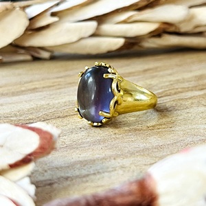 Nouveauté 2026 : Bagues en laiton pour femme, plaqué or 18 carats, avec pierre de lune grise solitaire, style gothique et couronne vintage, design unique. Vente en gros/OEM/ODM - Product Image 6