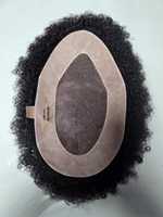 Perruque Toupet Afro 100% Cheveux Humains Indiens Remy, Ondulations Water Wave, Loose Deep Wave, Natural Wave, Bonnet Monofilament Imperméable Taz Hair BD