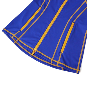 Royal Blue Gold Piping Women's Full Zip <b>Track</b> <b>Jacket</b> High Neck Slim Fit Long Sleeve Sportswear Custom Team Athletic <b>Jacket</b> - Product Image 3