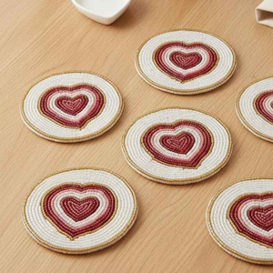 Embroidery <b>Beads</b> <b>coaster</b> Multi Color Superior Quality <b>Beads</b> Handmade Drinkware <b>coaster</b> By Blossom Craft India - Product Image 1