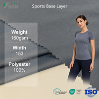 Tissu jersey élastique 180 g/m², tissu tricoté résistant, tissu en spandex pour vêtements de sport actifs