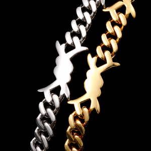 New Trendy Full Iced Barbed Wire Cuban Link Moissanite Diamond Chain Hip Hop Man's <b>Statement</b> Luxury Man's Party Jewelry <b>Necklace</b> - Product Image 2