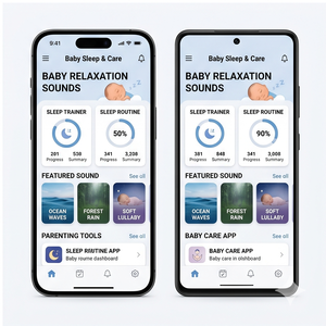 Aplicación ROYALCRAFT para el sueño del bebé: canciones de cuna, ruido blanco, sonidos para dormir y música relajante para bebés ios/android - Product Image 4