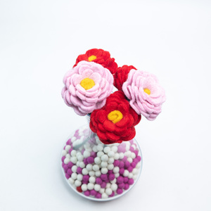 Flores de Ranúnculo de Fieltro Hechas a Mano, Tallo Único Artificial, Venta al por Mayor, Flores de Fieltro para Decoración de Primavera, Decoración para Bodas - Product Image 3