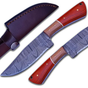 Cuchillo para Camping y Caza Hecho con Acero de Damasco y Mango de Madera para Pedidos al por Mayor y Personalización de Marca - Product Image 5