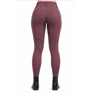 Pantalones de equitación para mujer, de cintura alta, estampados, con forro completo, de spandex/poliéster, elásticos, de secado rápido y de alto rendimiento. - Product Image 2
