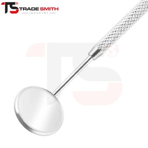 Miroir buccal dentaire TSI avec poignée en acier inoxydable, poignée moletée, instrument d'examen buccal, classe I, certifié CE - Product Image 6
