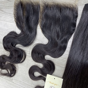 Wholesale <b>Bleached</b> Knots Raw Vietnamese Human Hair Natural Body Wave Bundles Double Drawn Machine Weft Extensions - Product Image 3