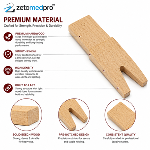 Pieu de banc en bois conique à rainures en V et en U pour la fabrication de bijoux, le travail manuel et l'atelier, personnalisable ZETOMEDPRO - Product Image 2