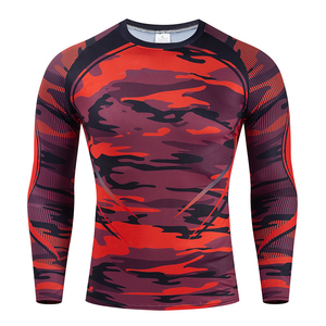 Men's OEM ODM Sublimation Printed Spandex Rashguard Compression Gym Surfing Diving BJJ MMA Shirt Customizable Surfing Diving - Product Image 3