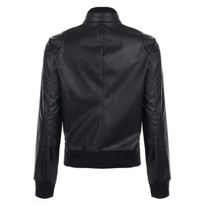 PU Faux Leather <b>Jacket</b> Women Slim Fit Fashion Zipper Casual Biker <b>Jackets</b> Outwear Female Tops Spring Autumn Leather Coat - Product Image 5