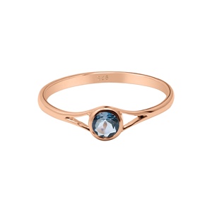 New Arrival Memoria Jewels 925 Sterling Silver Handmade <b>Ring</b> London Blue Topaz Gemstone Rose Gold Plated Bezel Setting Inlay - Product Image 1