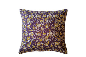 Housse de coussin épaisse en coton, tissée à la main, imprimée, durable, faite à la main, avec fermeture éclair, design bohème, motif floral, imprimé au bloc à la main - Product Image 4