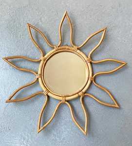Vintage Boho Rattan <b>Mirror</b> Natural Cane Framed Wall <b>Mirror</b> for Entryway and Living Room Frame <b>Star</b> Shape decorative <b>Mirror</b> - Product Image 1