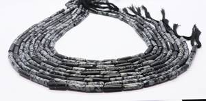 ลูกปัดหินออบซิเดียนสีดำเรียบทรงท่อขนาด 5x14 มม. ลูกปัดอัญมณีทรงหลอดหินออบซิเดียนสีดำล้วน 13 นิ้ว สำหรับทำเครื่องประดับ - Product Image 6