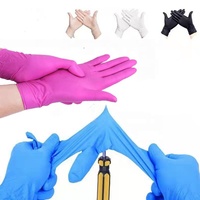 Gants en Nitrile OEM sans Poudre, Bleu Noir Rose pour Nettoyage, Beauté, Salon de Tatouage, Cuisine et Maquillage
